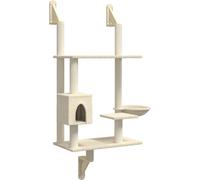 vidaXL Arbre à chat avec colonne griffoir montage mural gris clair 153 cm