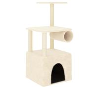 vidaXL Arbre à chat avec colonnes à griffer en sisal Crème 109,5 cm