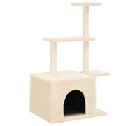 vidaXL Arbre à chat avec colonnes à griffer en sisal Crème 110 cm