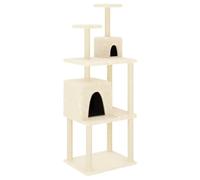 vidaXL Arbre à chat avec colonnes à griffer en sisal Crème 167 cm