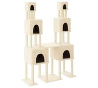 vidaXL Arbre à chat avec colonnes à griffer en sisal Crème 199 cm