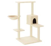 vidaXL Arbre à chat avec colonnes à griffer en sisal Crème 95 cm