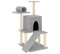 vidaXL Arbre à chat avec colonnes à griffer en sisal gris clair 110,5 cm