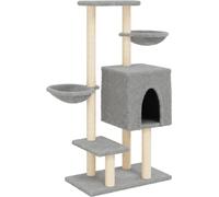 vidaXL Arbre à chat avec colonnes à griffer en sisal gris clair 117 cm