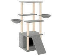 vidaXL Arbre à chat avec colonnes à griffer en sisal gris clair 133 cm