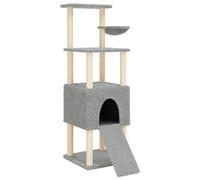 vidaXL Arbre à chat avec colonnes à griffer en sisal gris clair 153 cm