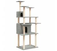 vidaXL Arbre à chat avec colonnes à griffer en sisal gris clair 166 cm