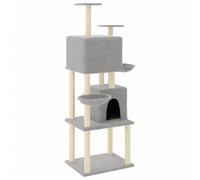 vidaXL Arbre à chat avec colonnes à griffer en sisal gris clair 180 cm