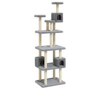 vidaXL Arbre à chat avec colonnes à griffer en sisal gris clair 188 cm