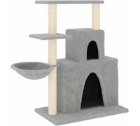 vidaXL Arbre à chat avec colonnes à griffer en sisal gris clair 83 cm