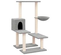 vidaXL Arbre à chat avec colonnes à griffer en sisal Gris clair 94,5 cm