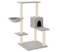 vidaXL Arbre à chat avec colonnes à griffer en sisal gris clair 95 cm