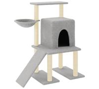 vidaXL Arbre à chat avec colonnes à griffer en sisal gris clair 96,5 cm
