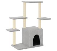 vidaXL Arbre à chat avec colonnes à griffer en sisal Gris clair 97,5 cm
