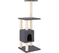 vidaXL Arbre à chat avec colonnes à griffer en sisal gris foncé 104 cm
