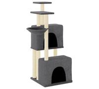 vidaXL Arbre à chat avec colonnes à griffer en sisal gris foncé 122 cm