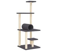 vidaXL Arbre à chat avec colonnes à griffer en sisal gris foncé 136 cm