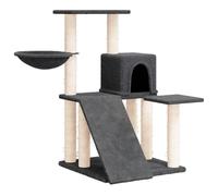 vidaXL Arbre à chat avec colonnes à griffer en sisal gris foncé 82 cm