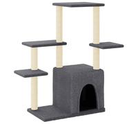vidaXL Arbre à chat avec griffoirs en sisal gris Foncé 97,5 cm