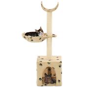 vidaXL Arbre à chat avec colonnes en sisal 105 cm Beige Impression pattes