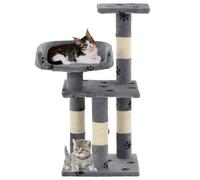 vidaXL Arbre à chat avec colonnes en sisal 65 cm Impression pattes Gris