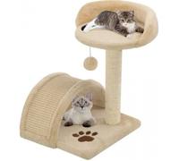 vidaXL Arbre à chat avec griffoir en sisal 40 cm Beige et Marron