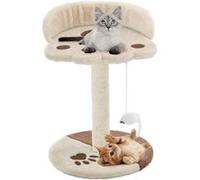 vidaXL Arbre à chat avec griffoir en sisal 40 cm Beige et Marron Blanc G