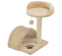 vidaXL Arbre à chat avec griffoir en sisal 40 cm Beige et Marron