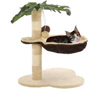 vidaXL Arbre à chat avec griffoir en sisal 50 cm Beige et Marron