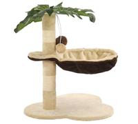 vidaXL Arbre à chat avec griffoir en sisal 50 cm Beige et Marron