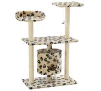 vidaXL Arbre à chat avec griffoir en sisal 95 cm Beige Motif de pattes 170515