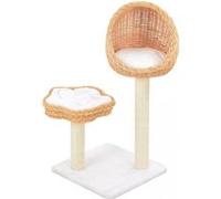 vidaXL Arbre à chat avec griffoir en sisal Naturel Bois de saule Or G