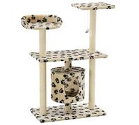 vidaXL Arbre à chat avec griffoir en sisal 95 cm Beige Motif de pattes 170515