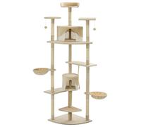 Vidaxl Arbre À Chat Avec Griffoirs En Sisal 203 Cm Beige Et Blanc