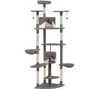 vidaXL Arbre à chat avec griffoirs en sisal 203 cm Gris et Blanc Gris G