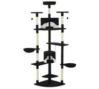 vidaXL Arbre à chat avec griffoirs en sisal 203 cm noir et blanc 170530