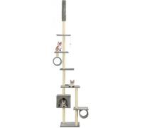 Arbre à Chat avec Griffoirs en Sisal 260 cm Gris Motif Pattes Grattage vidaXL