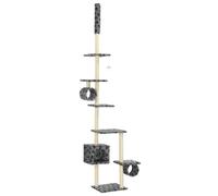 Vidaxl Arbre À Chat Avec Griffoirs En Sisal 260 Cm Gris Motif Pattes