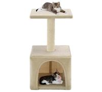 vidaXL Arbre à chat avec griffoirs en sisal 55 cm Beige
