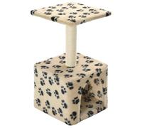 vidaXL Arbre à chat avec griffoirs en sisal – 55 cm – Beige motif de pattes