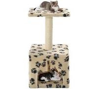 Vidaxl Arbre À Chat Avec Griffoirs En Sisal 55 Cm Beige Motif De Pattes