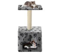 vidaXL Arbre à chat avec griffoirs en sisal 55 cm Gris Motif de pattes