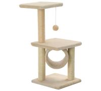 vidaXL Arbre à chat avec griffoirs en sisal 65 cm Beige