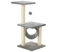 vidaXL Arbre à chat avec griffoirs en sisal 65 cm Gris