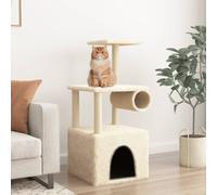 vidaXL Arbre à chat avec griffoirs en sisal crème 109,5 cm 172058