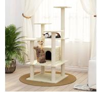 vidaXL Arbre à chat avec griffoirs en sisal Crème 110 cm