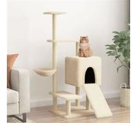 vidaXL Arbre à chat avec griffoirs en sisal crème 130,5 cm 172040 Beige G