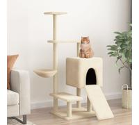 Vidaxl Arbre À Chat Avec Griffoirs En Sisal Crème 130,5 Cm