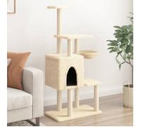 vidaXL Arbre à chat avec griffoirs en sisal Crème 131 cm 172127