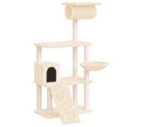 Vidaxl Arbre À Chat Avec Griffoirs En Sisal Crème 131 Cm